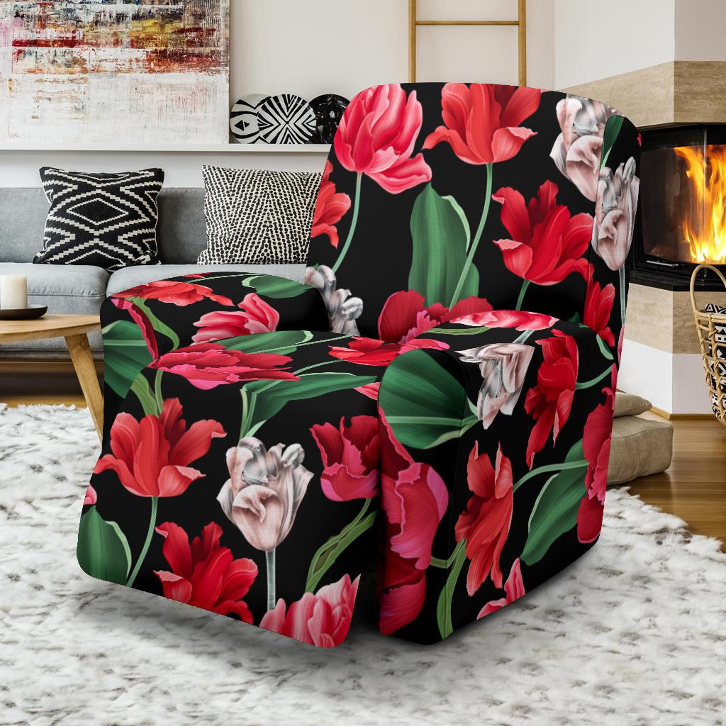Tulip Pattern Print Design TP08 Recliner Slipcover-JORJUNE.COM