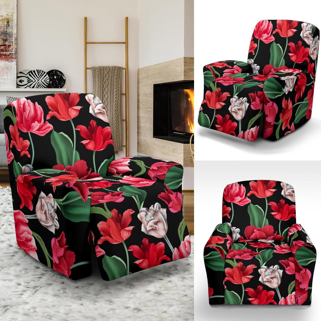 Tulip Pattern Print Design TP08 Recliner Slipcover-JORJUNE.COM
