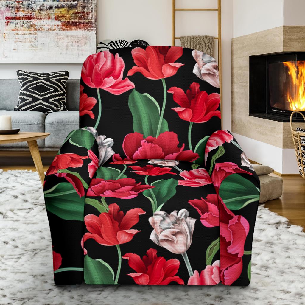 Tulip Pattern Print Design TP08 Recliner Slipcover-JORJUNE.COM