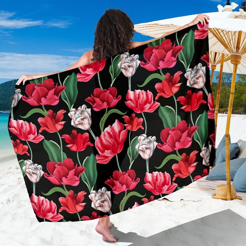 Tulip Pattern Print Design TP08 Sarong Pareo Wrap-JORJUNE.COM