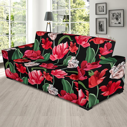 Tulip Pattern Print Design TP08 Sofa Slipcover-JORJUNE.COM