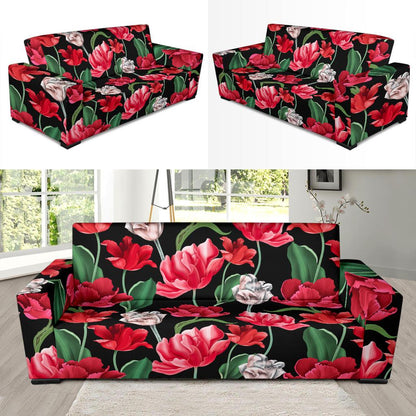 Tulip Pattern Print Design TP08 Sofa Slipcover-JORJUNE.COM