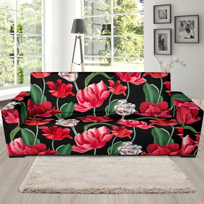Tulip Pattern Print Design TP08 Sofa Slipcover-JORJUNE.COM