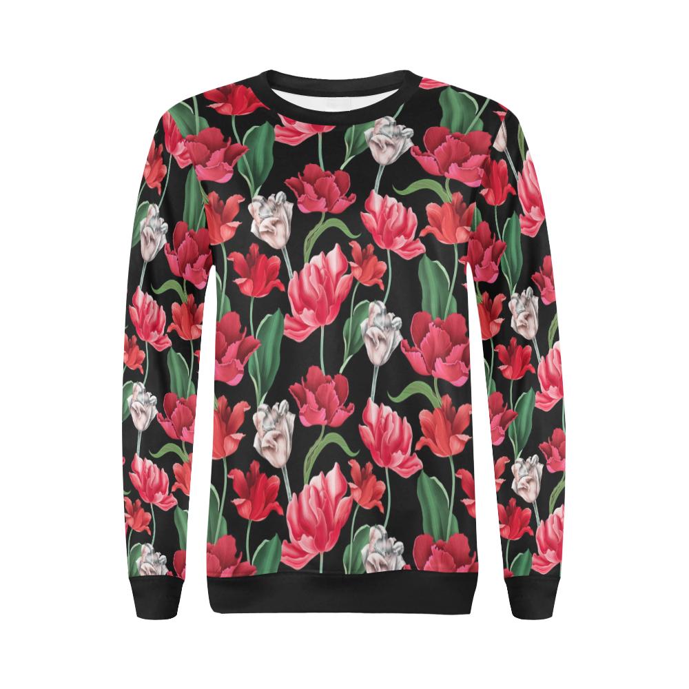 Tulip Pattern Print Design TP08 Women Long Sleeve Sweatshirt-JorJune