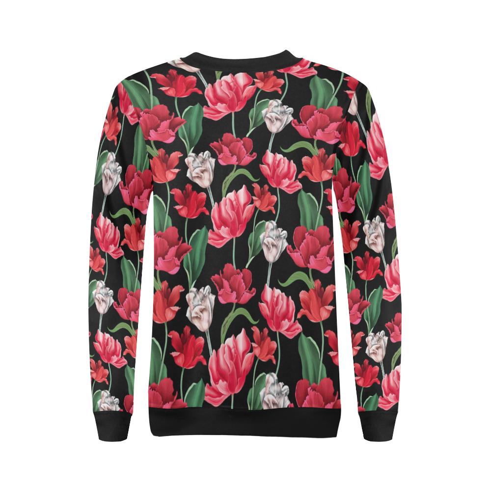 Tulip Pattern Print Design TP08 Women Long Sleeve Sweatshirt-JorJune