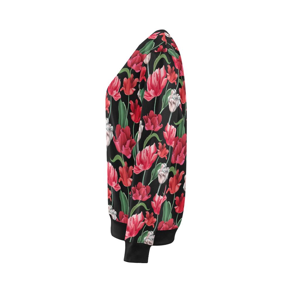 Tulip Pattern Print Design TP08 Women Long Sleeve Sweatshirt-JorJune