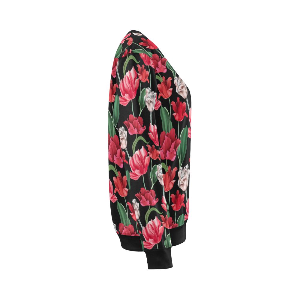 Tulip Pattern Print Design TP08 Women Long Sleeve Sweatshirt-JorJune