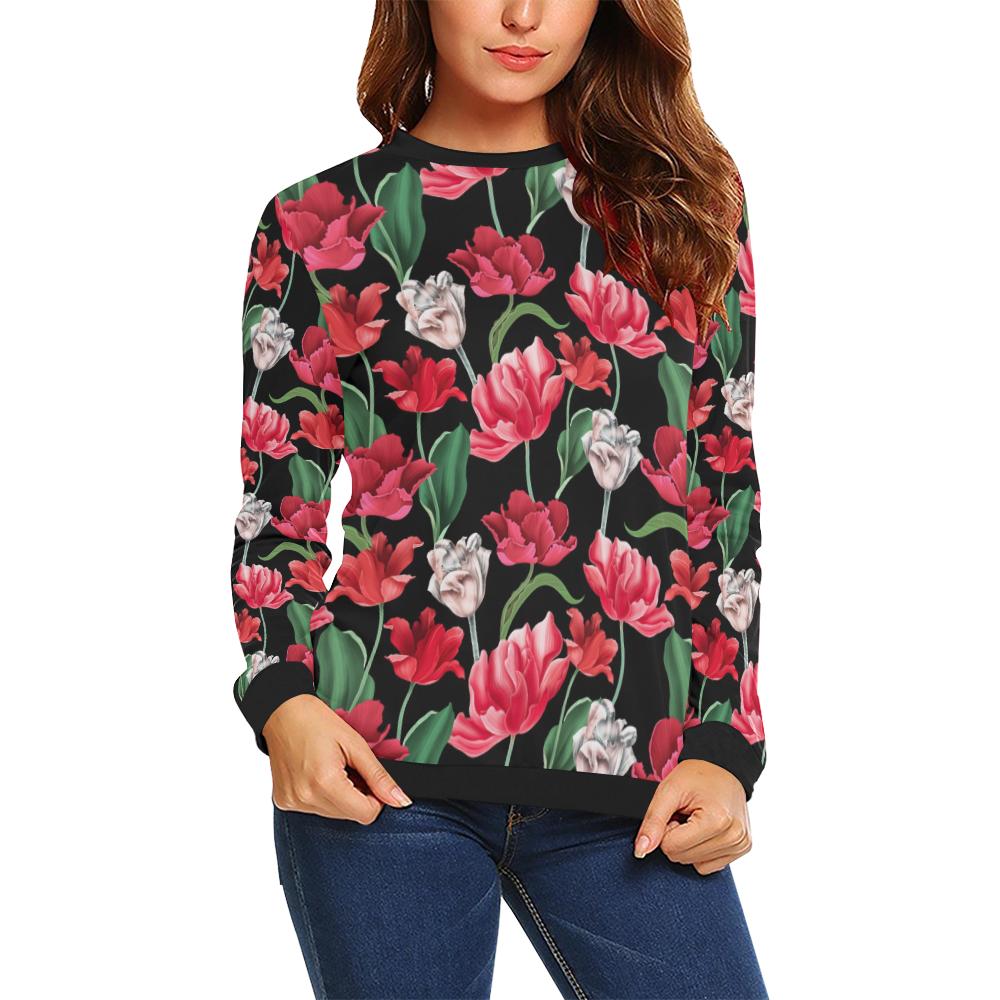 Tulip Pattern Print Design TP08 Women Long Sleeve Sweatshirt-JorJune
