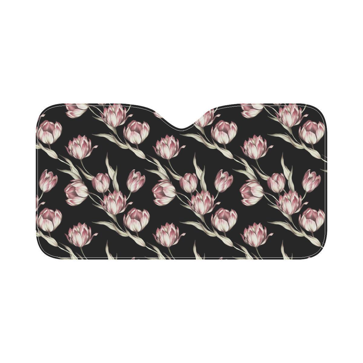 Tulip Pink Pattern Print Design TP02 Car Sun Shade-JorJune