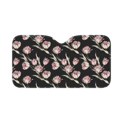 Tulip Pink Pattern Print Design TP02 Car Sun Shade-JorJune