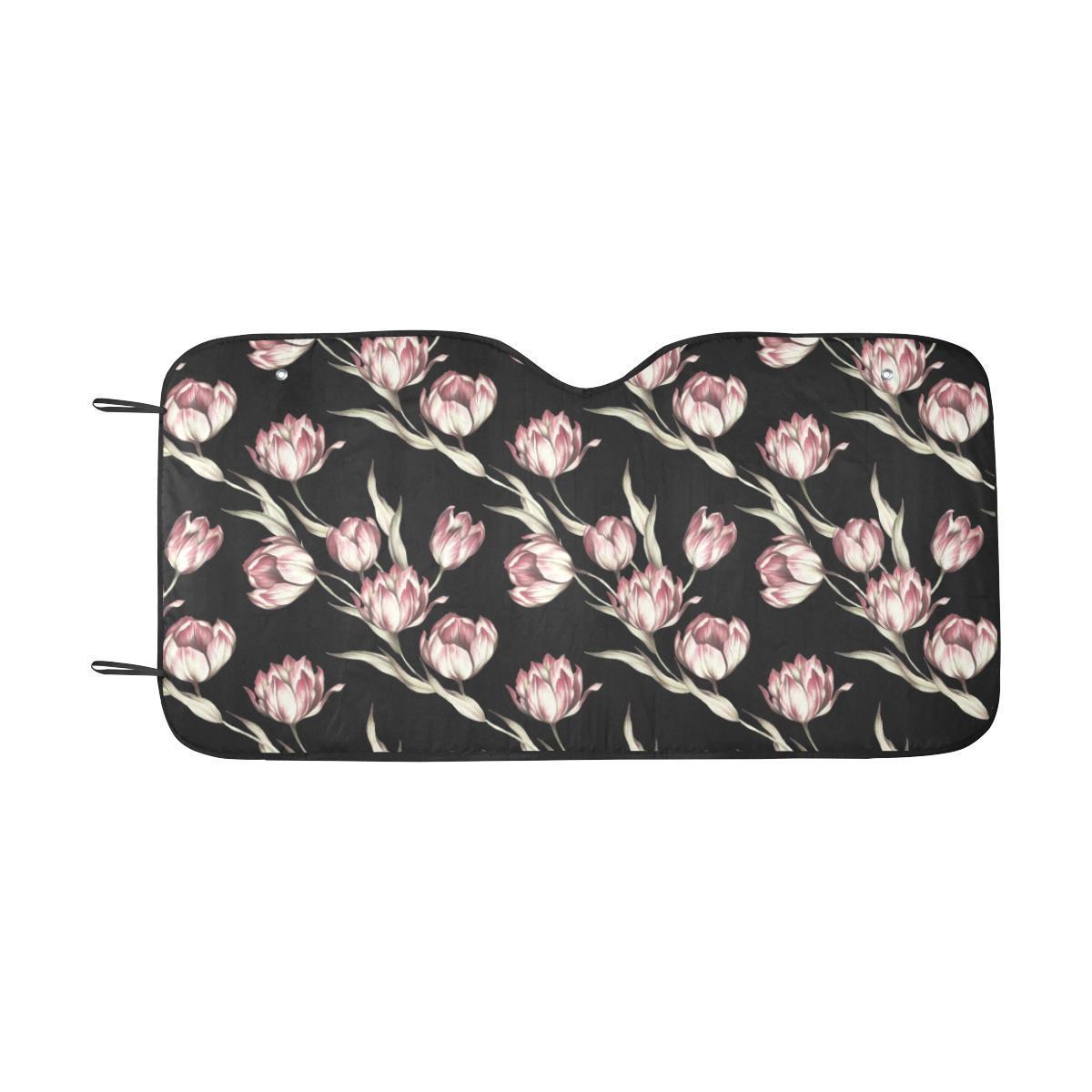 Tulip Pink Pattern Print Design TP02 Car Sun Shade-JorJune