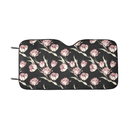 Tulip Pink Pattern Print Design TP02 Car Sun Shade-JorJune
