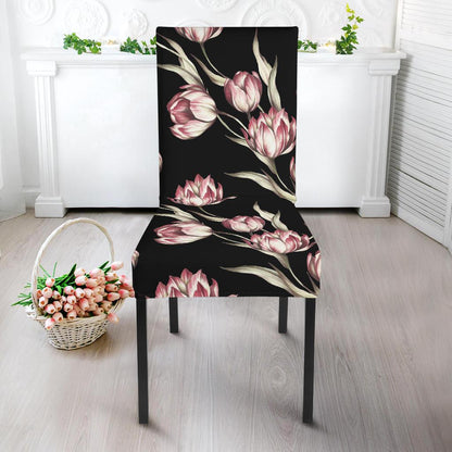Tulip Pink Pattern Print Design TP02 Dining Chair Slipcover-JORJUNE.COM