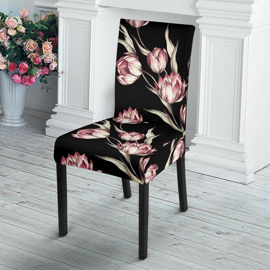 Tulip Pink Pattern Print Design TP02 Dining Chair Slipcover-JORJUNE.COM