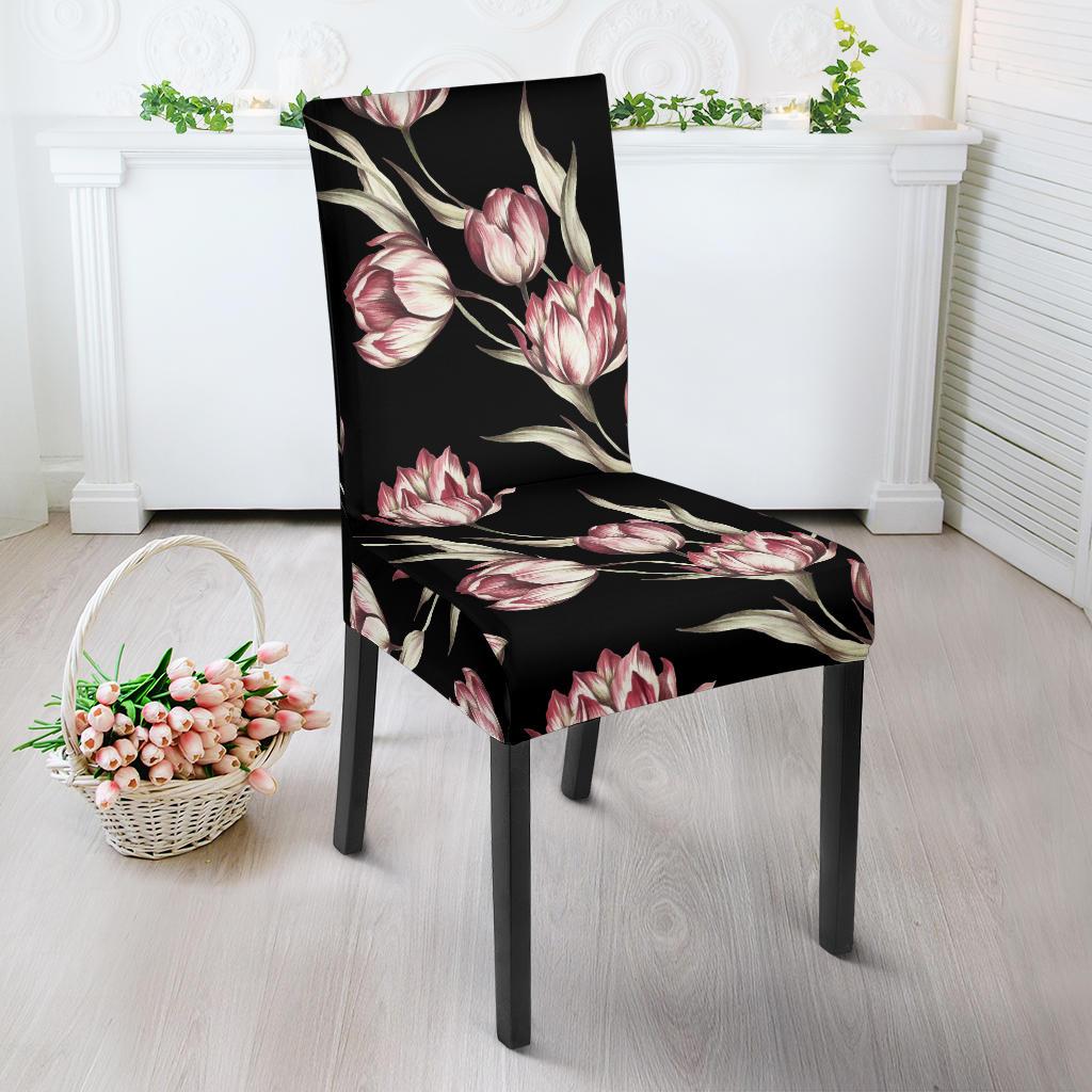Tulip Pink Pattern Print Design TP02 Dining Chair Slipcover-JORJUNE.COM