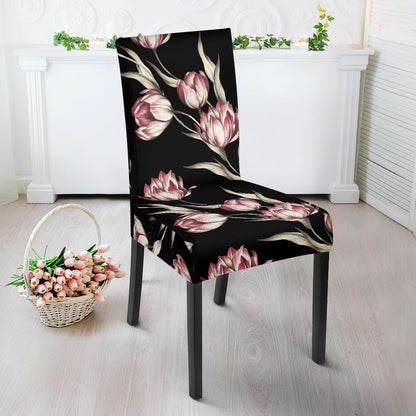 Tulip Pink Pattern Print Design TP02 Dining Chair Slipcover-JORJUNE.COM