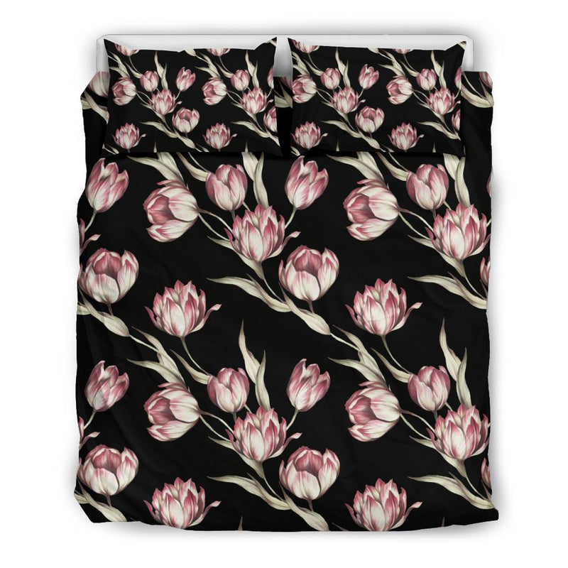 Tulip Pink Pattern Print Design TP02 Duvet Cover Bedding Set-JORJUNE.COM