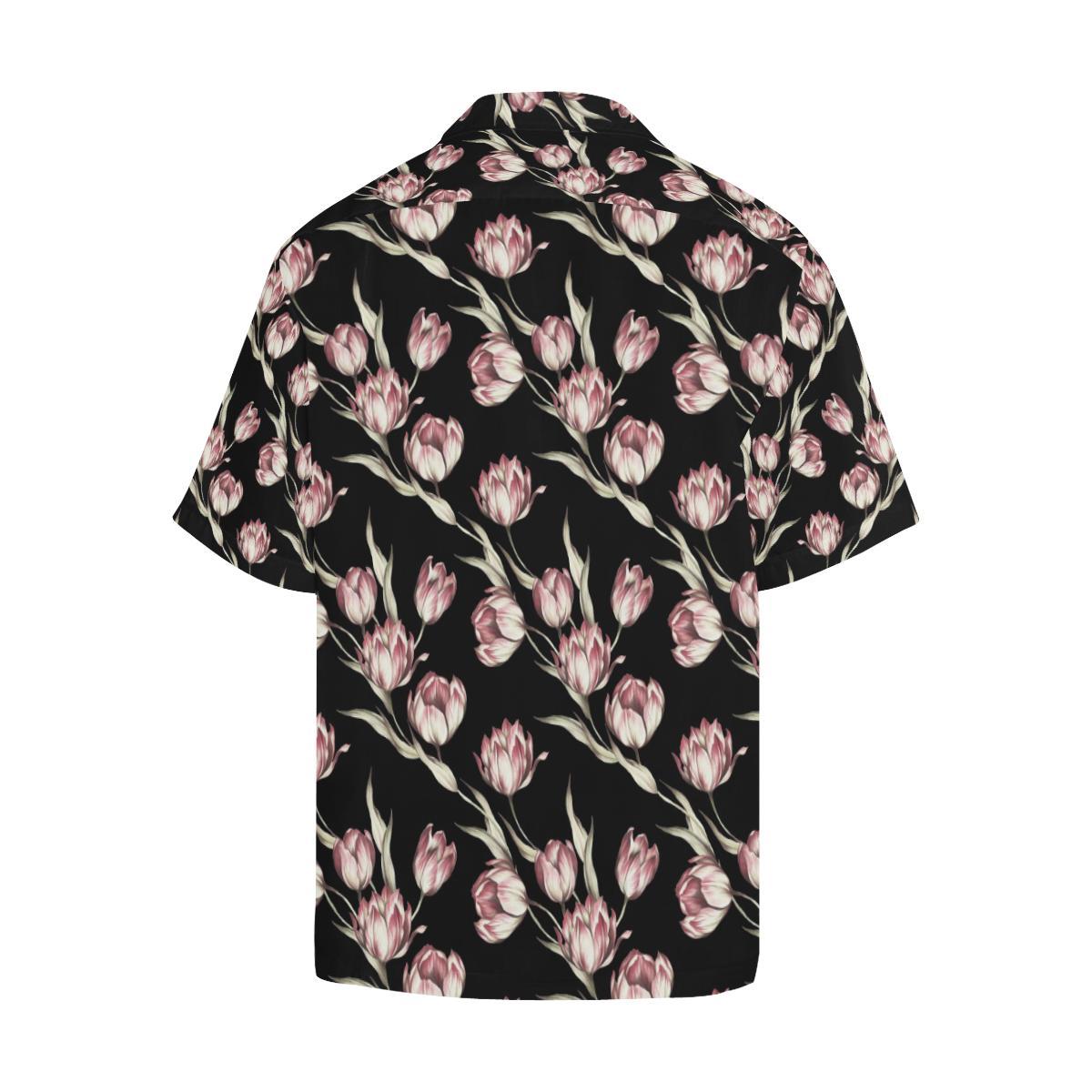 Tulip Pink Pattern Print Design TP02 Men Hawaiian Shirt-JorJune