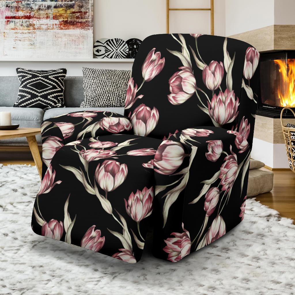 Tulip Pink Pattern Print Design TP02 Recliner Slipcover-JORJUNE.COM