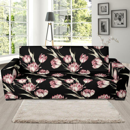 Tulip Pink Pattern Print Design TP02 Sofa Slipcover-JORJUNE.COM