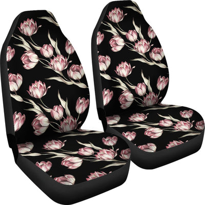 Tulip Pink Pattern Print Design TP02 Universal Fit Car Seat Covers-JorJune