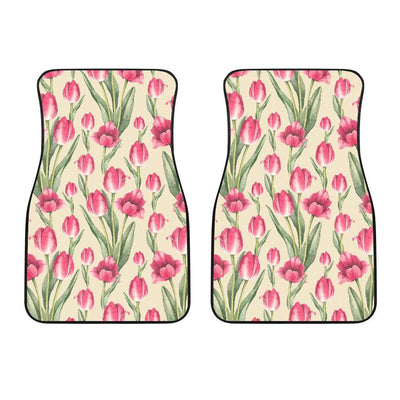 Tulip Pink Pattern Print Design TP06 Car Floor Mats-JORJUNE.COM