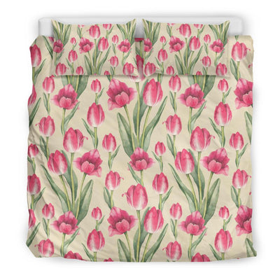 Tulip Pink Pattern Print Design TP06 Duvet Cover Bedding Set-JORJUNE.COM