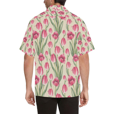 Tulip Pink Pattern Print Design TP06 Men Hawaiian Shirt-JorJune