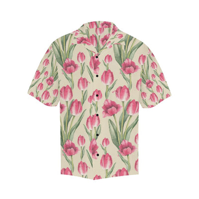 Tulip Pink Pattern Print Design TP06 Men Hawaiian Shirt-JorJune