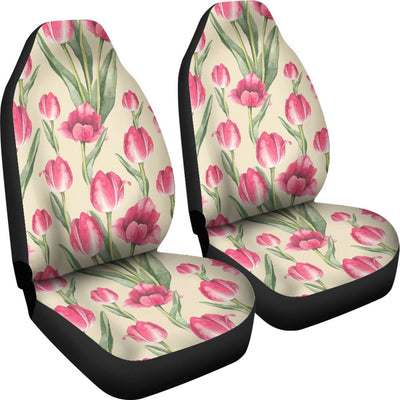 Tulip Pink Pattern Print Design TP06 Universal Fit Car Seat Covers-JorJune