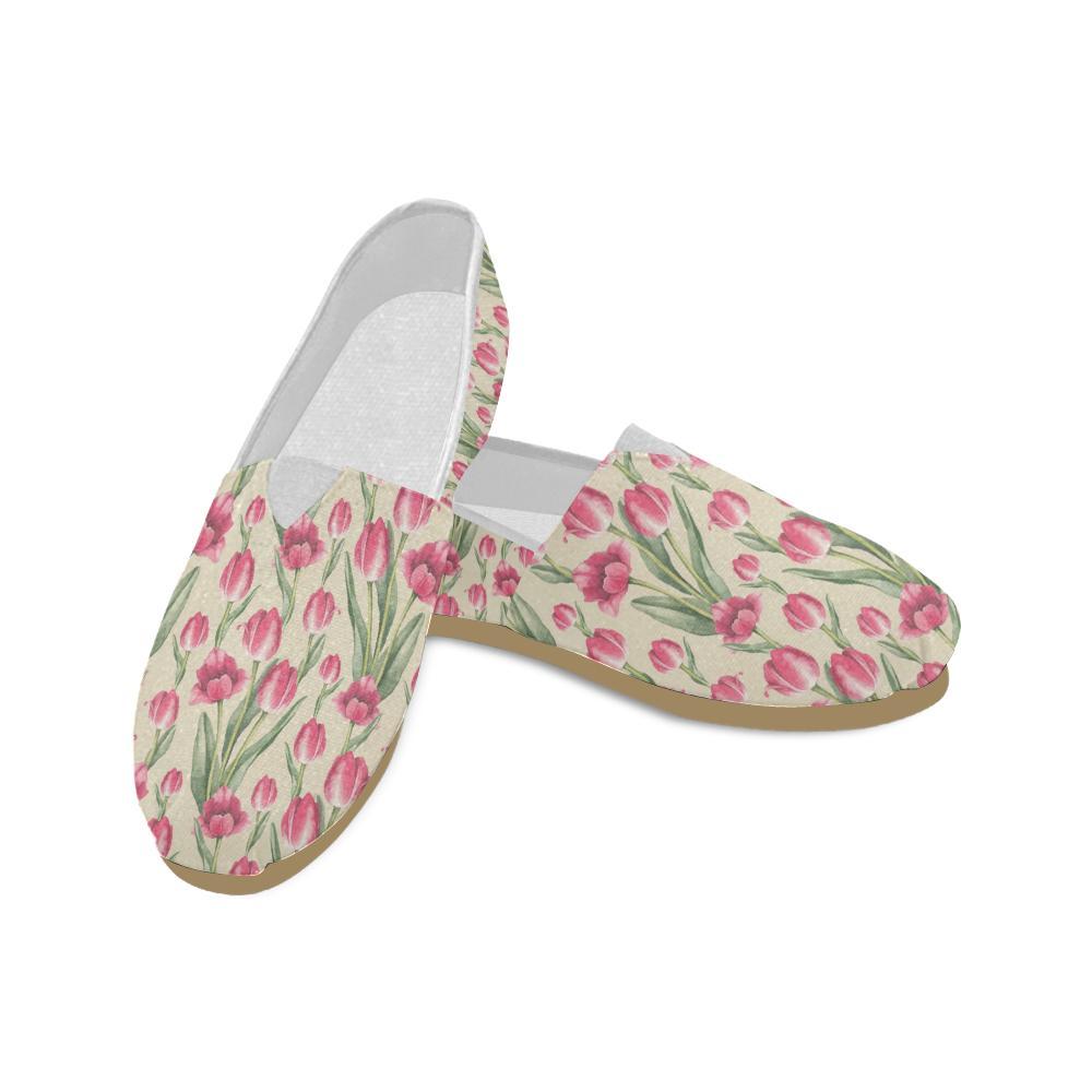 Tulip Pink Pattern Print Design TP06 Women Casual Shoes - JorJune