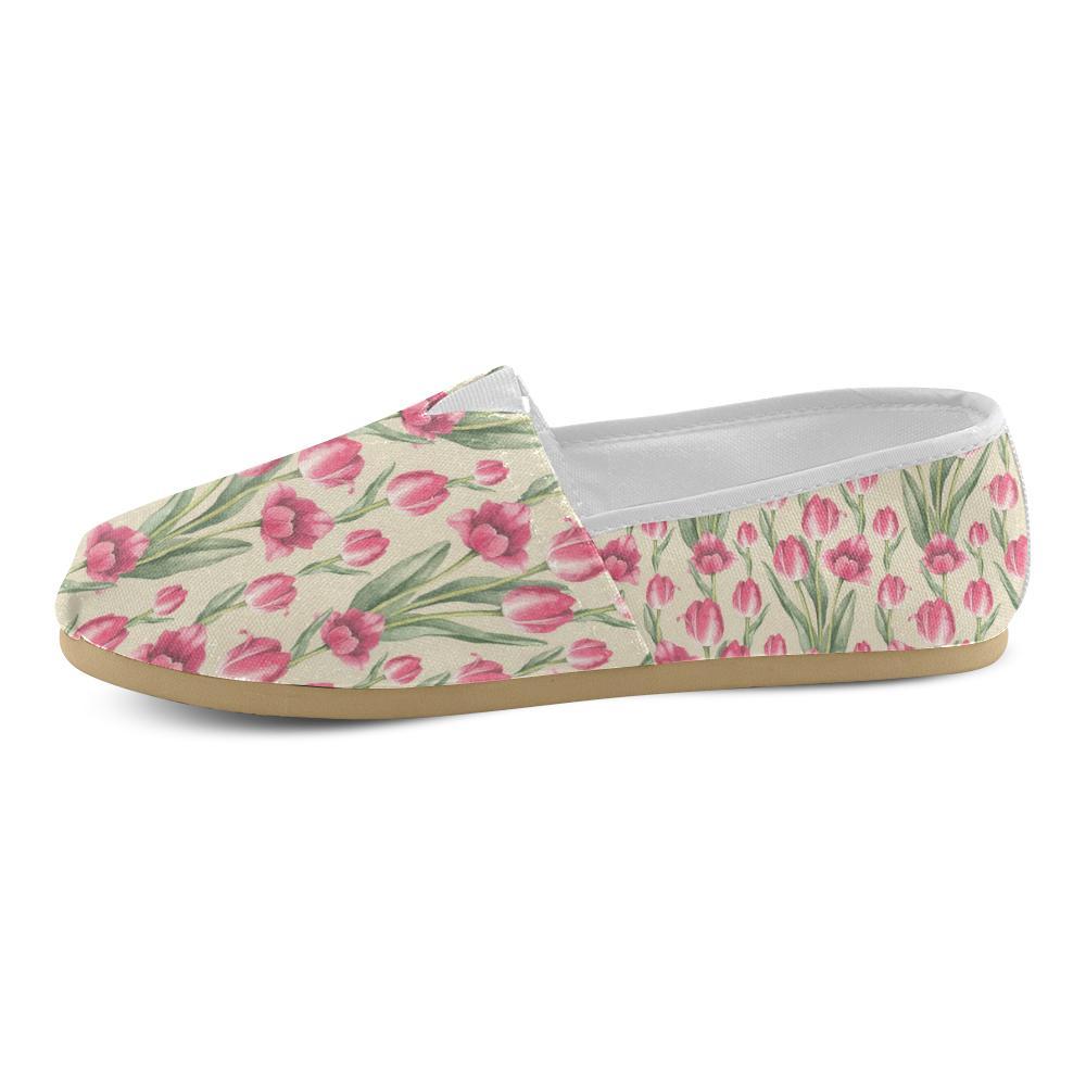 Tulip Pink Pattern Print Design TP06 Women Casual Shoes - JorJune