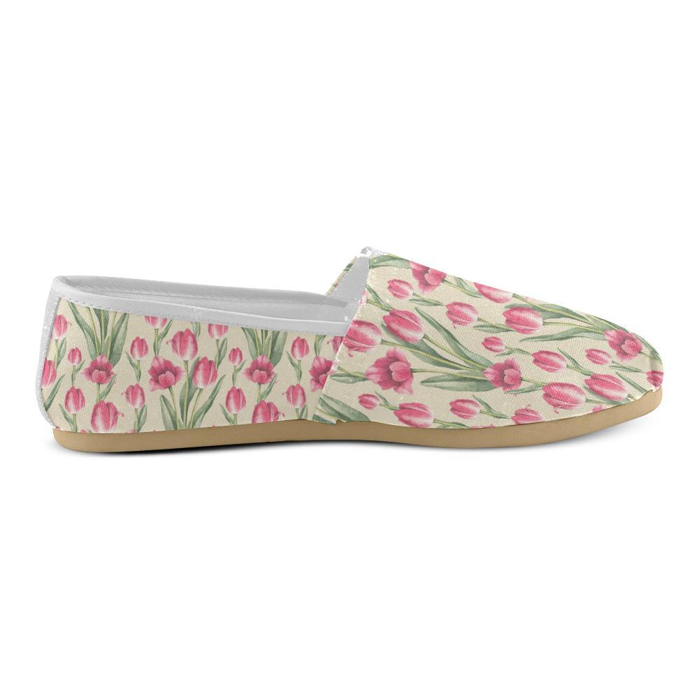 Tulip Pink Pattern Print Design TP06 Women Casual Shoes - JorJune