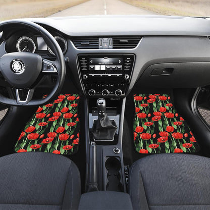 Tulip Red Pattern Print Design TP03 Car Floor Mats-JORJUNE.COM