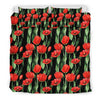 Tulip Red Pattern Print Design TP03 Duvet Cover Bedding Set-JORJUNE.COM