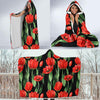 Tulip Red Pattern Print Design TP03 Hooded Blanket-JORJUNE.COM