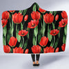 Tulip Red Pattern Print Design TP03 Hooded Blanket-JORJUNE.COM