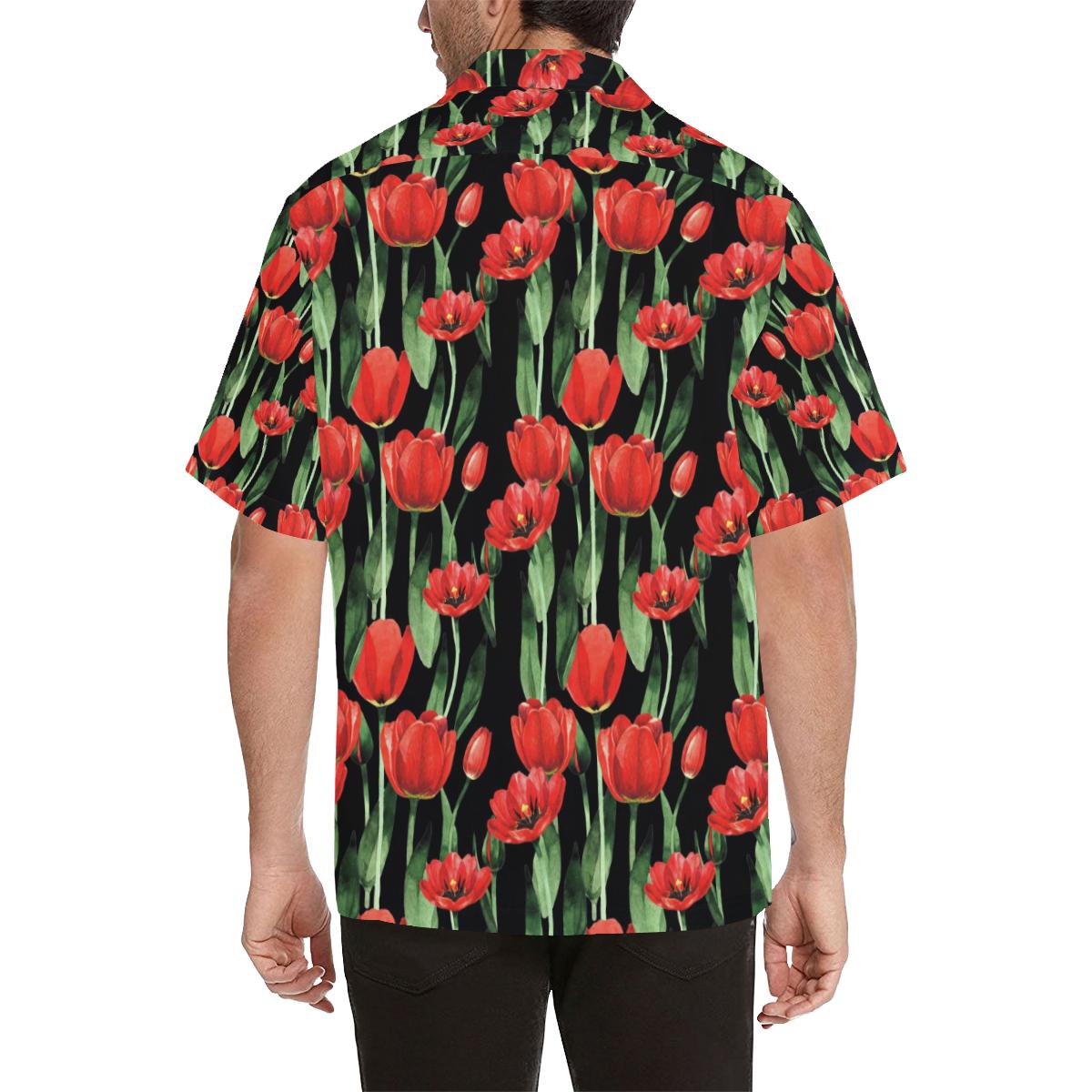 Tulip Red Pattern Print Design TP03 Men Hawaiian Shirt-JorJune