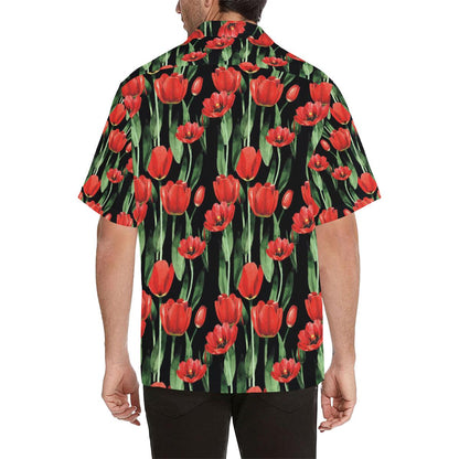 Tulip Red Pattern Print Design TP03 Men Hawaiian Shirt-JorJune