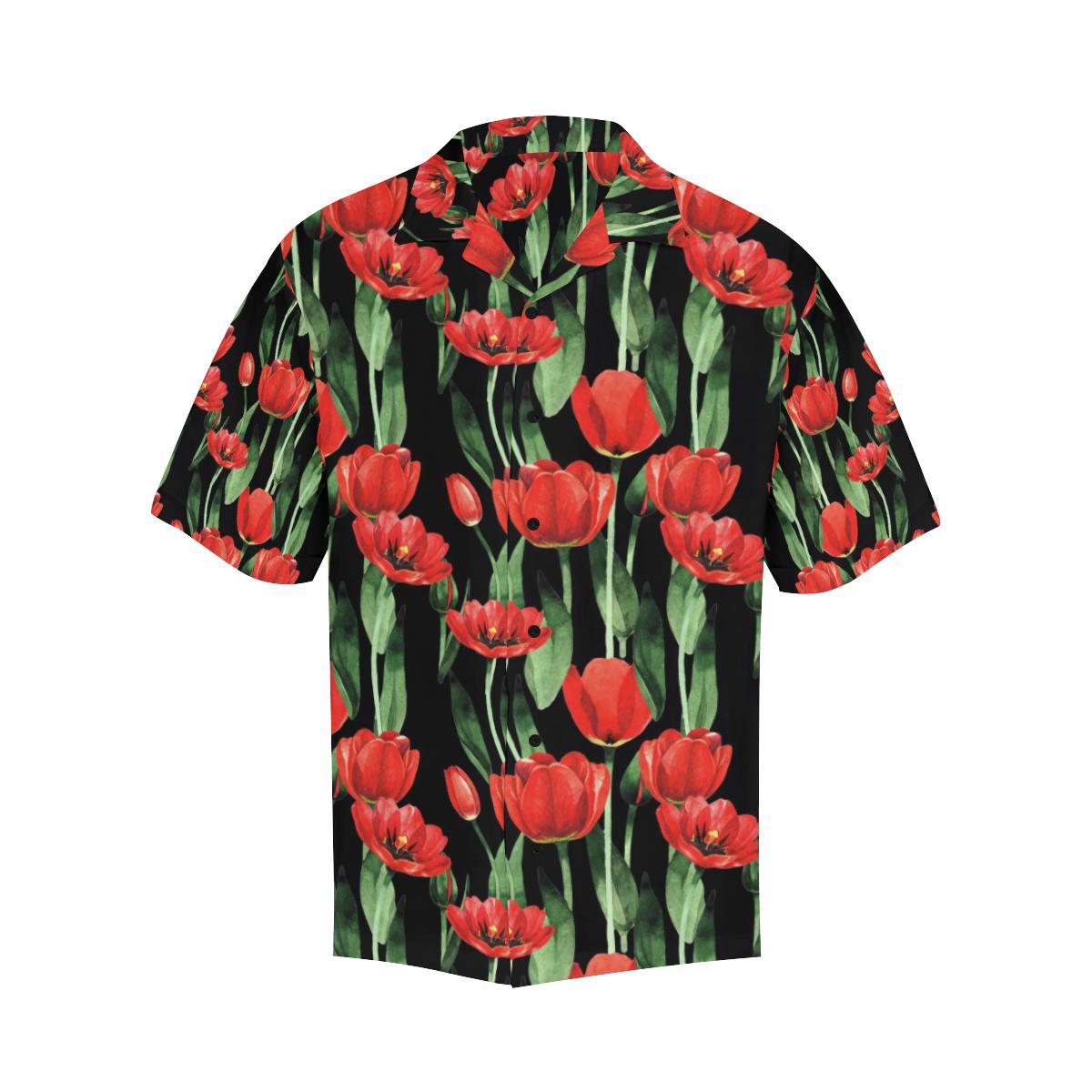 Tulip Red Pattern Print Design TP03 Men Hawaiian Shirt-JorJune