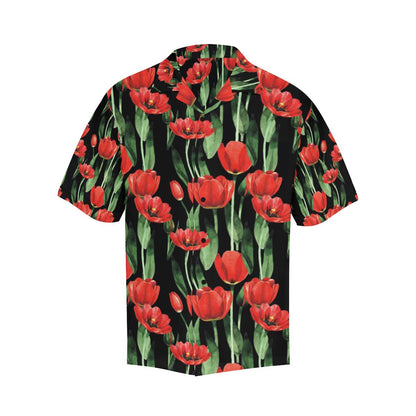 Tulip Red Pattern Print Design TP03 Men Hawaiian Shirt-JorJune