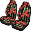 Tulip Red Pattern Print Design TP03 Universal Fit Car Seat Covers-JorJune