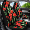 Tulip Red Pattern Print Design TP03 Universal Fit Car Seat Covers-JorJune