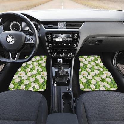 Tulip White Pattern Print Design TP05 Car Floor Mats-JORJUNE.COM