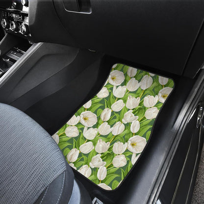 Tulip White Pattern Print Design TP05 Car Floor Mats-JORJUNE.COM