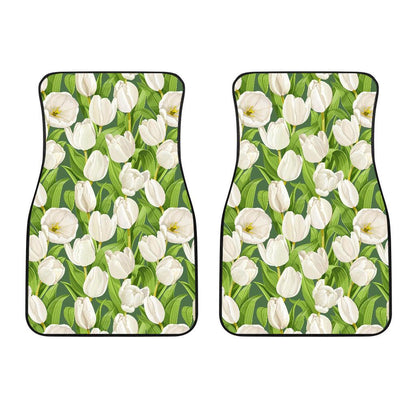 Tulip White Pattern Print Design TP05 Car Floor Mats-JORJUNE.COM