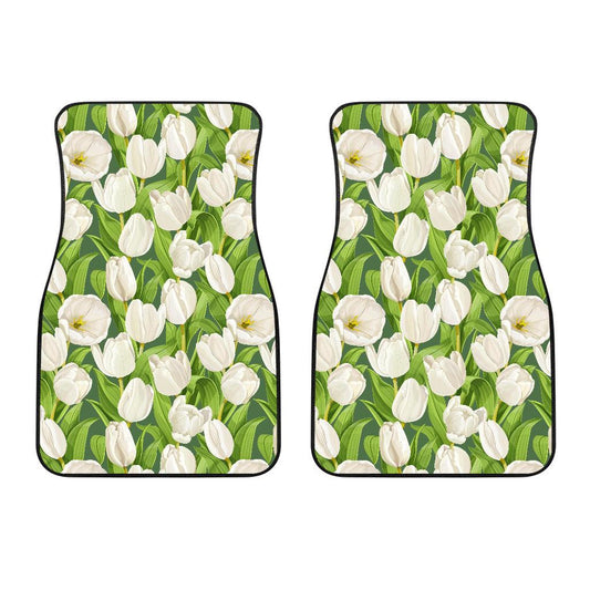Tulip White Pattern Print Design TP05 Car Floor Mats-JORJUNE.COM