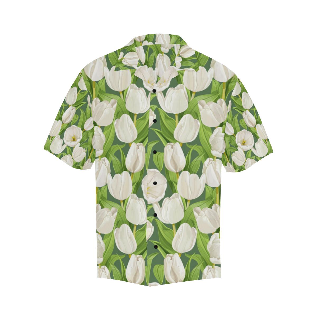 Tulip White Pattern Print Design TP05 Men Hawaiian Shirt-JorJune