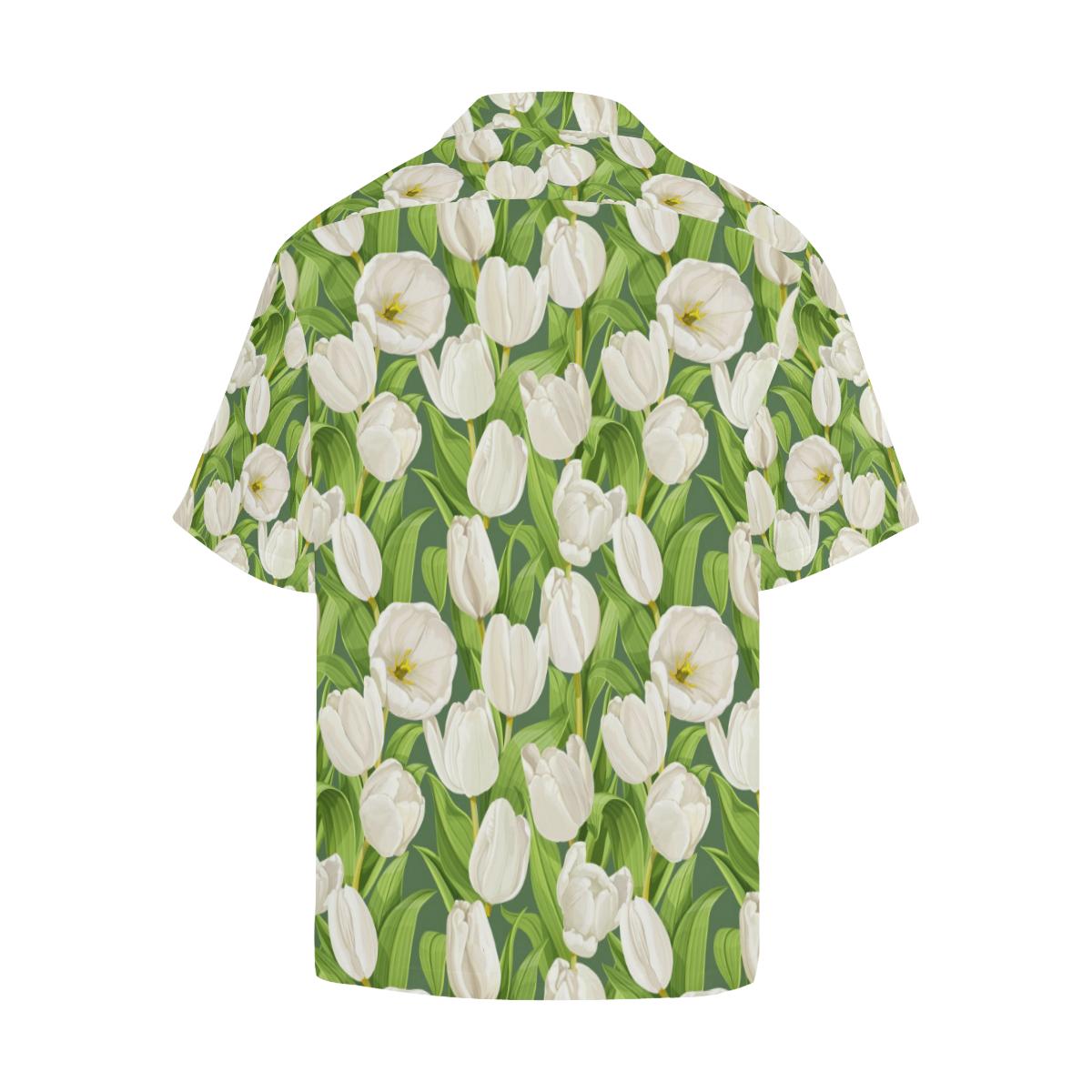 Tulip White Pattern Print Design TP05 Men Hawaiian Shirt-JorJune