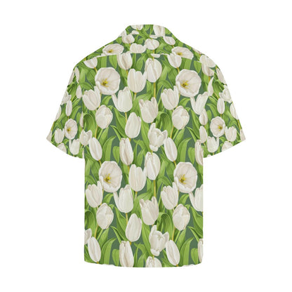 Tulip White Pattern Print Design TP05 Men Hawaiian Shirt-JorJune